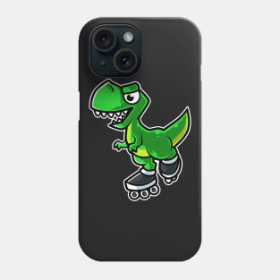 Dinosaur Tyrannosaurus Rex Retro Roller Skate graphic Phone Case