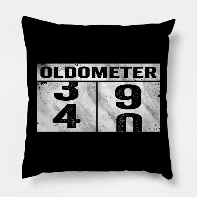 Oldometer 40th Birthday for Him and Her Gag Gift Pillow by Horisondesignz