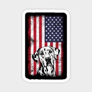 Vintage Dalmatian American Flag 4th Of July Magnet