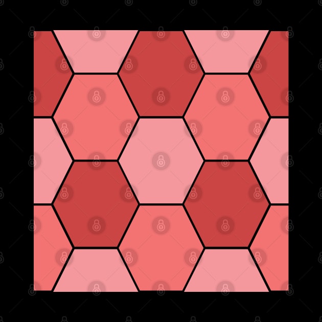 Red/Pink Hexagon by GerrardShuttleworthArt