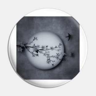 Cherry Blossom Moon In Grey Pin