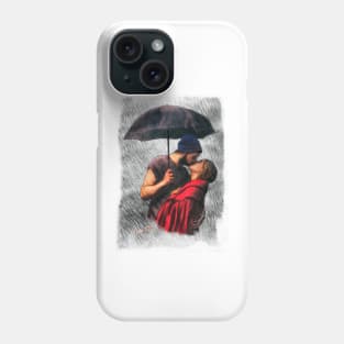 Couple under the rain Phone Case