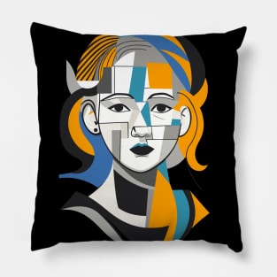 Portrait of Mocking Girl Pillow