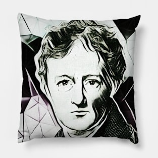 Charles Lamb Black and white Portrait | Charles Lamb Artwork 3 Pillow