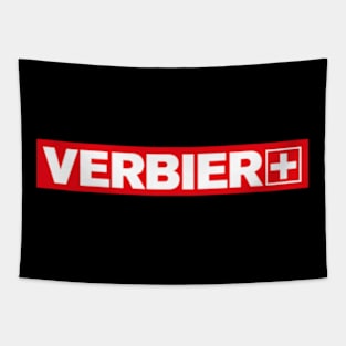 Verbier Ski Ski And Snowboard Tapestry