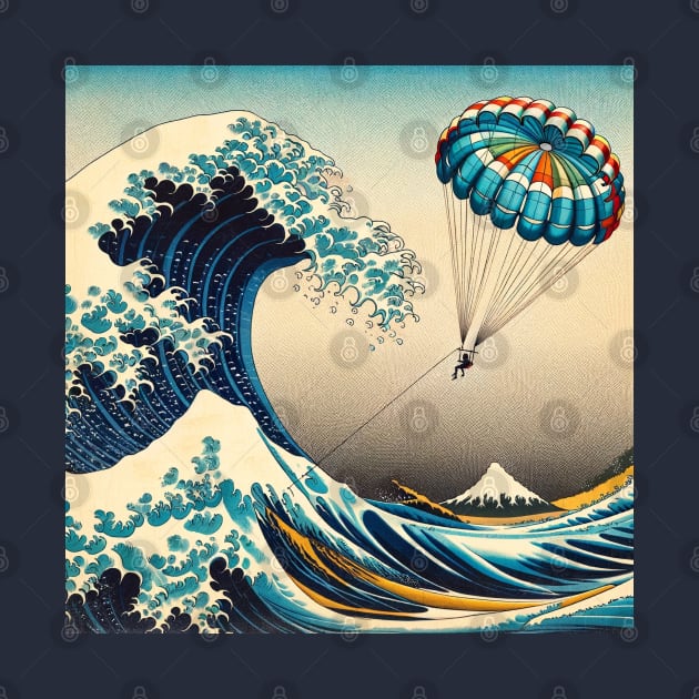 Kanagawa wave - Funny Parasailing Meme by Edd Paint Something