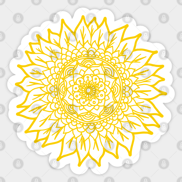Download Yellow Sunflower Mandala Sunflower Mandala Sticker Teepublic