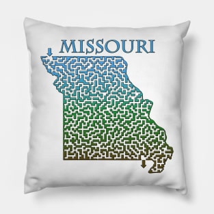 State of Missouri Colorful Maze Pillow