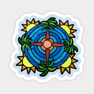 Tropical Island Themed Mandala Magnet