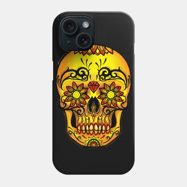 Sugar Skull Warm Colors Day of the Dead Ink Envy Edition Phone Case by ckandrus