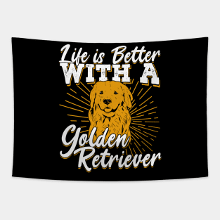 Life Is Better With A Golden Retriever Tapestry