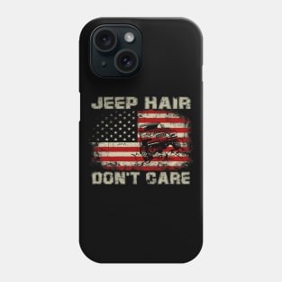 Jeep Hair Don't Care American Flag Jeep Jeeps Lover Phone Case