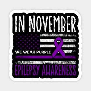 Epilepsy Awareness Flag In November We Purple Magnet