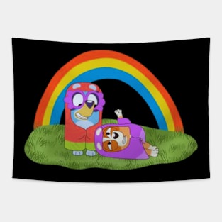 rainbow bluey Tapestry