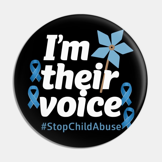 Child Abuse Prevention month awareness I'm Their Voice Pin by YOUNESS98