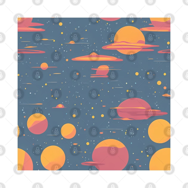 Celestial Stars and Planets - Space Retro Style by Artilize