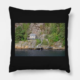 Boathouse Amongst the Rocks - Sweden Pillow