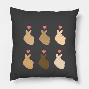 Hearts in Diverse Skin Tones Pillow