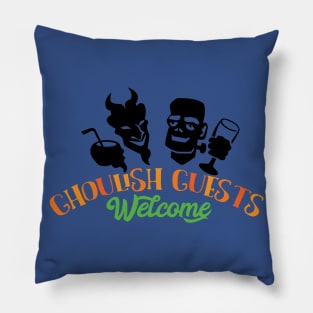 Halloween Ghoulish guests welcome Pillow
