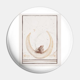 Tarot Card Art- Moon Phase- Fawn on Moon- Witchy Art Pin