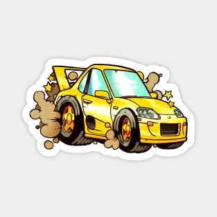 Cute Car Chibi Yellow Magnet