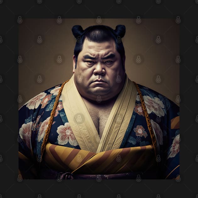 Sumo Wrestler Kimono Drawing Illustration by unrealartwork