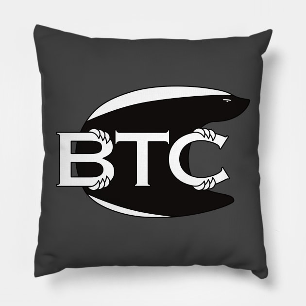 Bitcoin BTC Honey Badger Logo Pillow by EnvelopeStudio