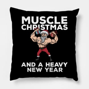 Workout Lifting Lifter Santa Claus Gym Christmas Fitness Pillow