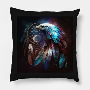 Native American Dream Catcher Patriotic Art Pillow