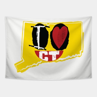 I Love Connecticut Smiling Happy Face Tapestry