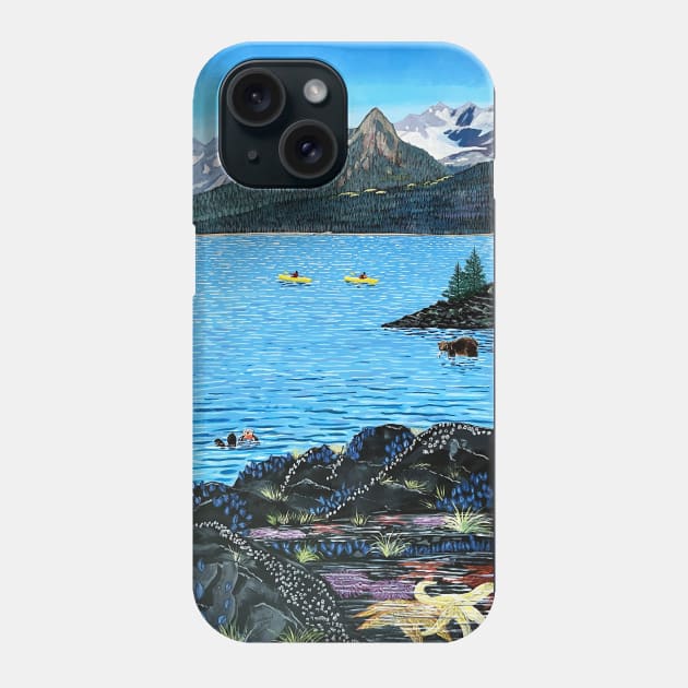 Kayaking in Kachemak Bay, Homer, Alaska Phone Case by realartisbetter