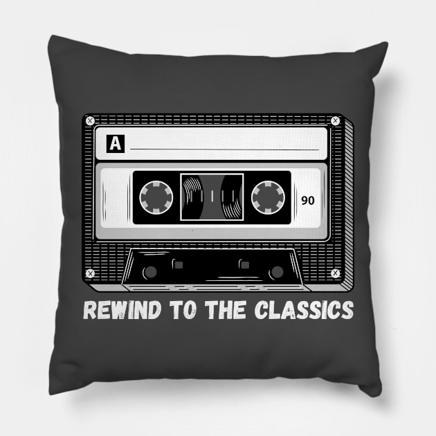 Old Music Casette Tape Pillow by Norse Magic