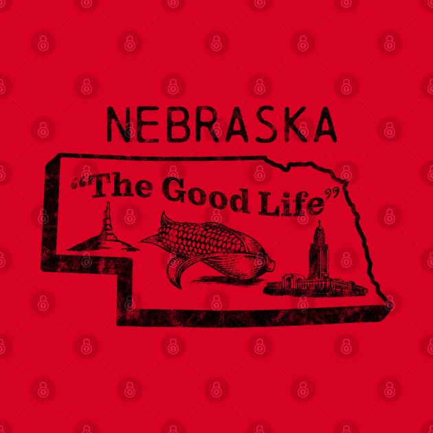 Nebraska - The Good Life vintage design by MalmoDesigns