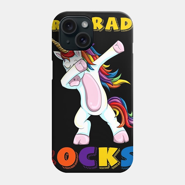 3rd Grade Rocks Dabbing Unicorn  Gift Phone Case by finchandrewf