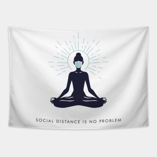 Quarantine Social Distancing Meditation Yoga T-shirt Tapestry