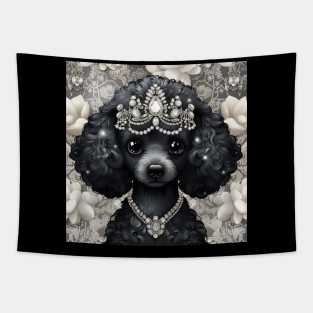 Black Poodle Art Tapestry