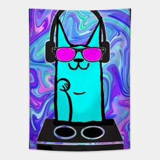 D.j.Techno mixing Cat 1 Tapestry