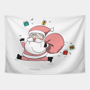 Pink Santa Tapestry