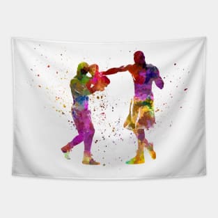 watercolor boxer Tapestry