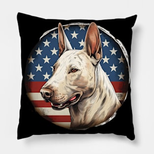 Bull Terrier 4th of July Pillow