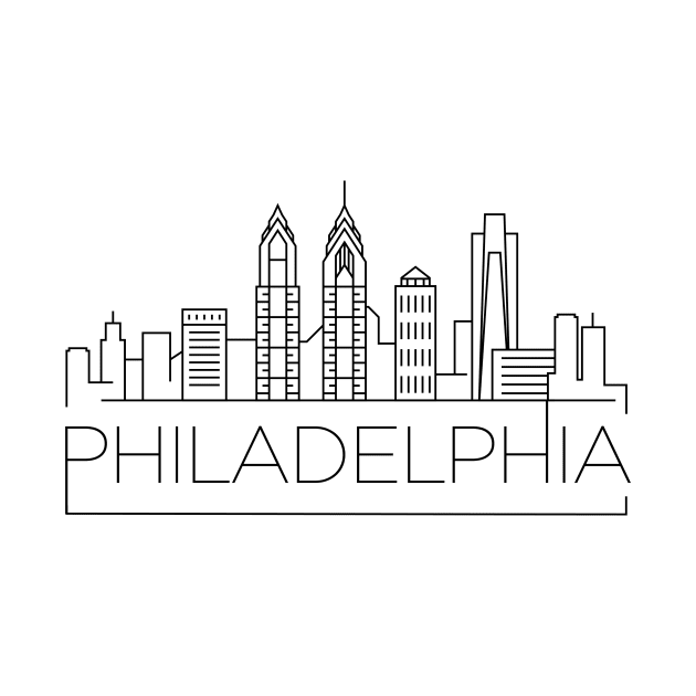 Philadelphia Minimal Skyline by kursatunsal