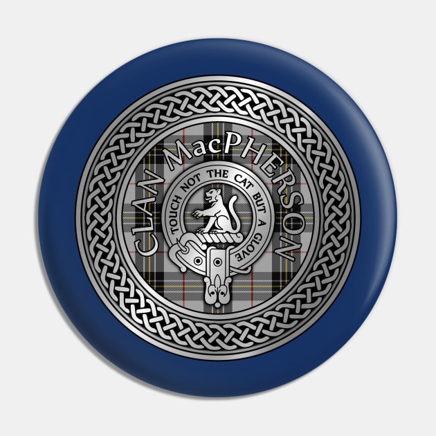 Clan MacPherson Crest & Tartan Knot Pin by Taylor'd Designs