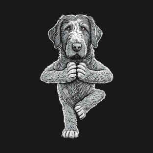 Irish Wolfhound Yoga Dog Puppy Funny Dogs Tree Pose Asana T-Shirt