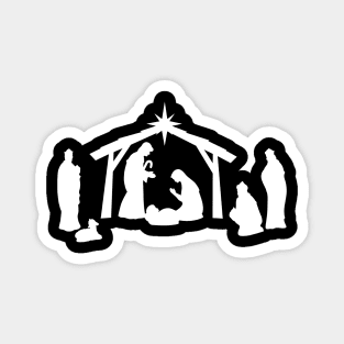 The Christmas Nativity White Silhouette Magnet