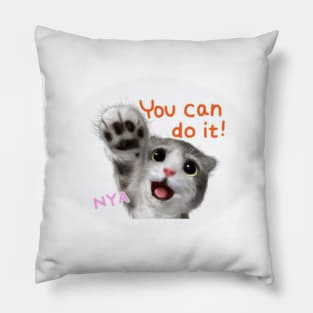 You Can Do It! Cat Pillow