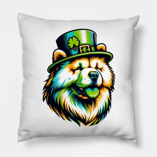 Chow Chow Celebrates Saint Patrick's Day Pillow