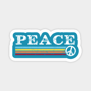 Peace Retro Rainbow 70s Stripes Magnet