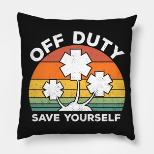 Paramedic Off Duty VintageVacation Sunset Pillow