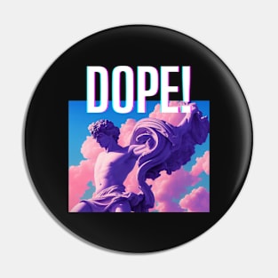 Dope! Angel Synthwave Typography Pin