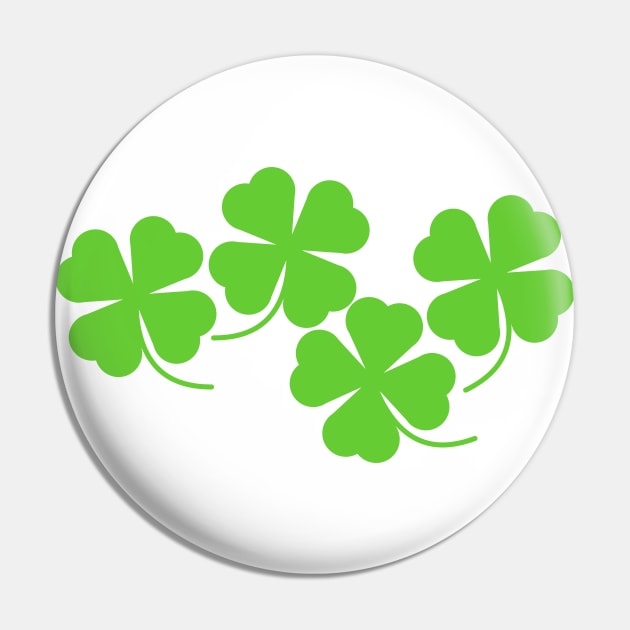 Four Leaves Lucky Shamrock Cluster Pin by Kelly Gigi